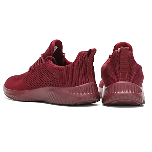 Mens Loafers Shoes Slip On Walking Tennis Runnings Sneakers Fashion Lightweight Breathable Mesh Soft Sole Casual Work Red #TOP3