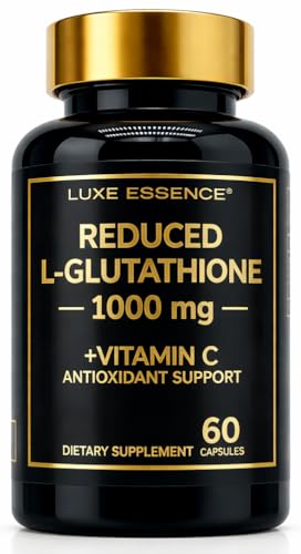 Reduced L-Glutathione 1000mg with Vitamin C | High-Purity 98% L-Glutathione (Reduced Form) | Advanced Antioxidant Support | Non-GMO | 60 Capsules