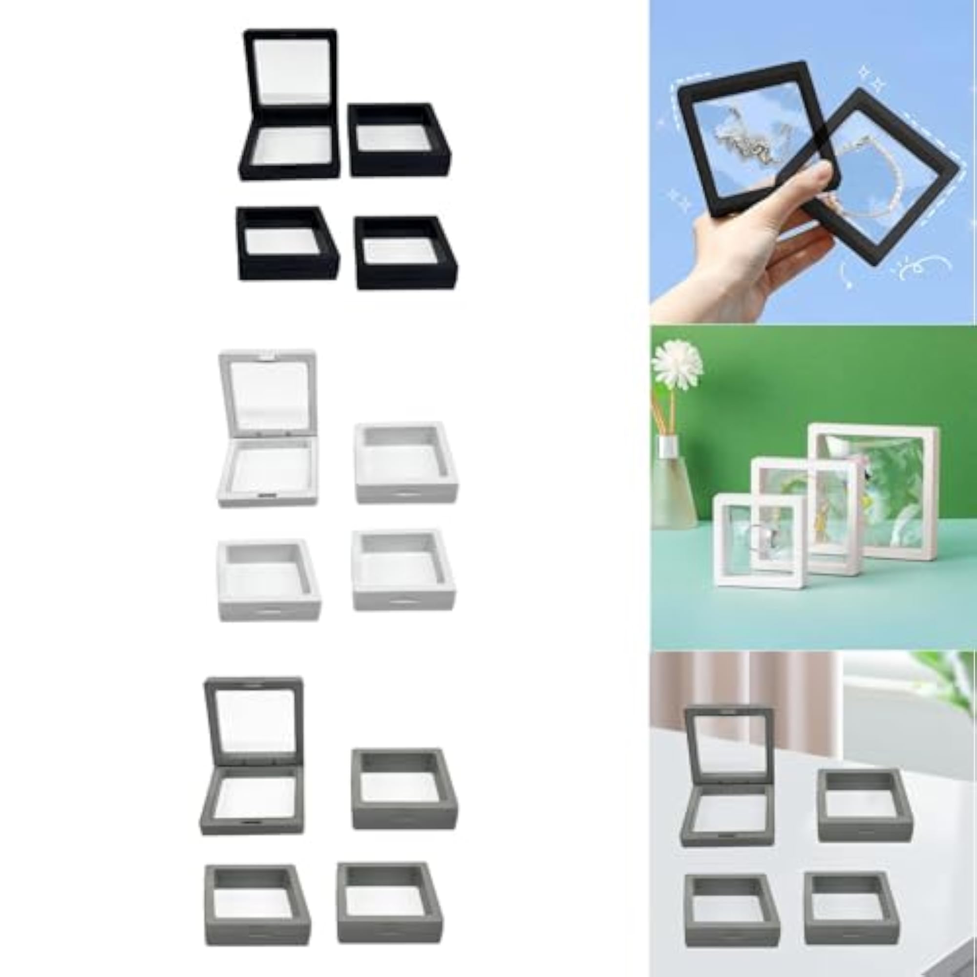 4X Floating Display Case Jewelry Storage Box for Brooches & Medals