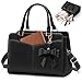 RAINSMORE Handtasche Damen Mittelgro&szlig; PU Leder Henkeltaschen Damen Klein Damenhandtaschen Tasche Damen Umh&auml;ngetasche Tote Bag Schultertaschen Schwarz