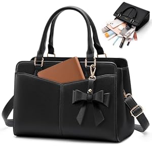 RAINSMORE Handbags for Women PU Leather Designer Handbags for Women Elegant Top Handle Shoulder Bag Tote Bag for Casual Travel