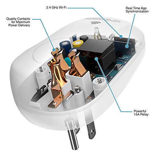Topgreener Smart Plug With Energy Monitoring, 15A, 1800W, No Hub Required, Works With Alexa And Google Assistant, 2-Pack #TOP1