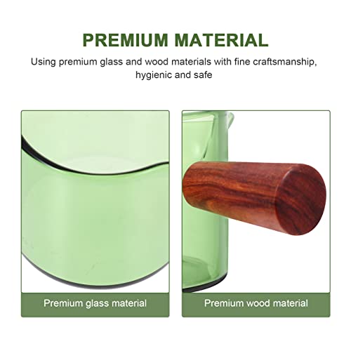 HEMOTON Copos de dose de café expresso com bico , 75 ml, copo de medição com alça de madeira, copo d