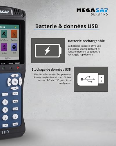 Megasat Digital 1 HD – Mesureur Satellite, Image TV en Direct – vue 6