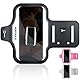 PORTHOLIC Laufarmband mit großen reflektierenden Streifen für iPhone 16, 15 Pro Max,Galaxy S25/S24 Ultra – Wasserdichter Sport-Handyhalter mit Verlängerungsgurt, Schlüsselkartenfach & Kopfhörerhalter