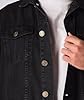 Mens Denim Jacket, Vintage Premium Winter Warm Regular Fit Western Classic Style Jackets Vintage Trucker Coat Workwear Stonewash Jean Premium Outfit UK S To XXL, Black-S #3