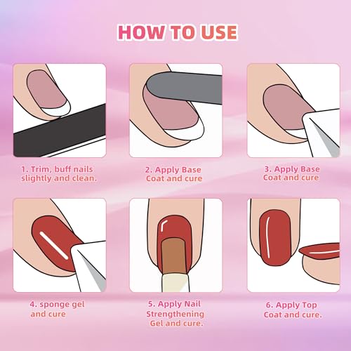 Woobena 20 Colors Ombre Gel Nail Polish - Sponge Pat Painting Gel for Gradient Nails, Aura & French Manicure, Fluffy Cloud Texture with No-Wipe Glossy Finish, DIY Nail Art Kit for Beginners & Professionals