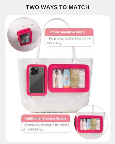 Image of 2 Packs Clear Pouch Bag Accessories for Insert Bags Travel Clear Toiletry Organizer Divider Storage Inner Pouch Phone Holder for Beach Tote Bags Accessories