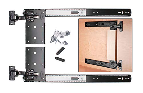 KV Pivot Door Slide Hardware Inset Application Self Closing 22 1/8" Slide (Kit) Black by Knape & Vogt - Used condition - Image 2