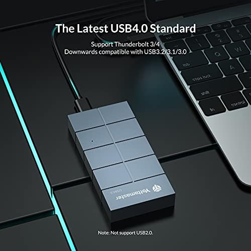 USB4 NVMe Enclosure, Yottamaster 40Gbps M.2 Enclosure Compatible with Type C Thunderbolt 3/4, for 2280 NVMe SSD up to 2700MB/s, M.2 USB C NVMe Enclosure Support UASP & S.M.A.R.T. - [HC4]