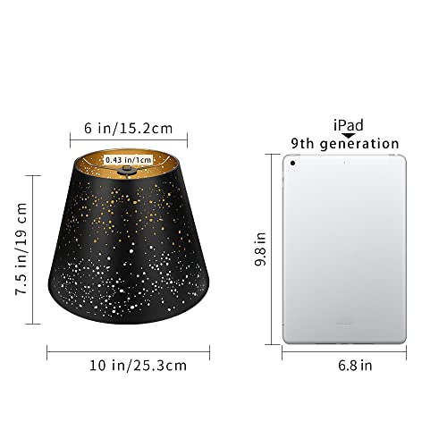 Small Lamp Shade, Alucset Barrel Metal Etching Process Lampshade For Table Lamp And Floor Light, 6X10X7.5 Inch, Spider #TOP1