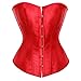 Aoleytech - Corsetto sexy da donna, top gotico, in raso, guêpière, push-up, stile vintage, corsetto con lacci, Colore: rosso, M