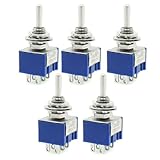 Uxcell a13060600ux0390 ON/OFF/ON 6-Terminals Double Pole Center off Toggle Switch DPDT DPCO, 5 Piece
