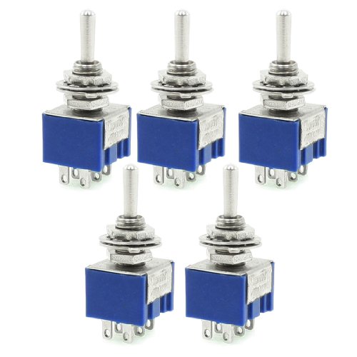 Uxcell a13060600ux0390 ON/Off/ON 6-Terminals Double Pole Center Off Toggle Switch DPDT DPCO, 5 Piece