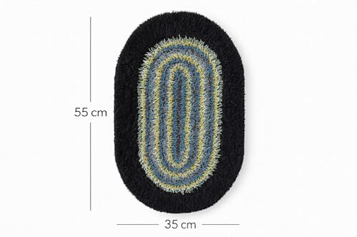 Image of AAZEEM Oval Braided Entryway Rug, Farmhouse Kitchen and Floor Mat for Indoor /Outdoor Use, Door Mat with Anti-Slip Pads for High Traffic Areas, Rug Without | Multicolor|Pack of 3|