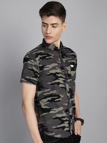 Image of Majestic Man Men Cotton Checkered Half Sleeve Slim Fit Casual Shirt