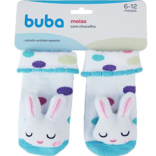 Buba Meias Antiderrapantes Com Chocalho Coelho Azul