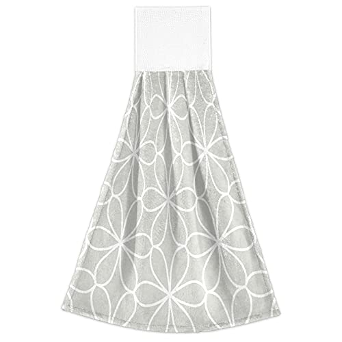 Boccsty Simple Gray Geometric Hanging Kitchen Towels 2 Pieces Dish Cloth Tie Towels Hand Towel Tea Bar Towels For Bathroom Farmhous Housewarming Tabletop Home Decor #TOP1