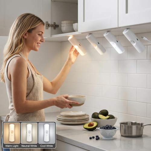 Elegancia y precisión en luces de armario magnéticas con 3 tonos de blanco y sensor 8