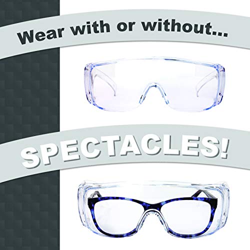 Safe Handler Diamont Vented Over Glasses Safety Glasses 1 Pair | Meets Ansi Z87.1, Impact Resistant Polycarbonate Lens (1 Pair) #TOP2