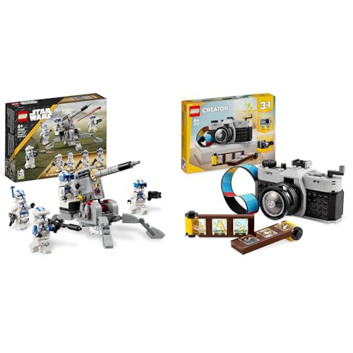 LEGO Star Wars 501st Clone Troopers Battle Pack Set, Buildable Toy & Creator 3in1 Retro Camera Toy to Video Camera to TV Set, Kids' Desk Decoration or Bedroom Accessories, Photography Gifts