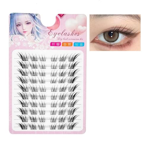 3D キャットアイ ナチュラル ラッシュ マンガ フォックス クラスター DIY ラッシュ エクステンション ウィスピー C カール 個別ラッシュ まつげエクステ用 - Generic - 商品画像