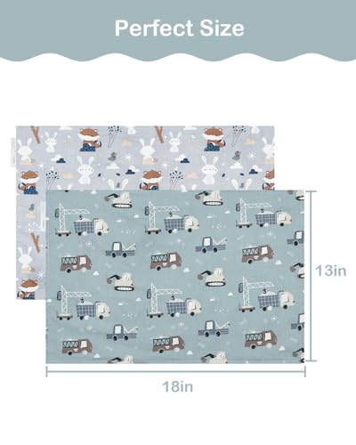 Image of ALVABABY Toddler Pillowcases 2 Pack Organic Cotton Fit 13 inchx 18 inch or 12 inchx16 inch Kids Pillow Cover Envelope for Girl Boy Travel(Pillowcase Only)