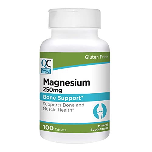 Quality Choice Magnesium Oxide 250 Mg Tablets, Gluten Free Dietary Mineral Supplement For Muscle Heart, Bone And Nerve Health Support, 100 Count Bottles #TOP27