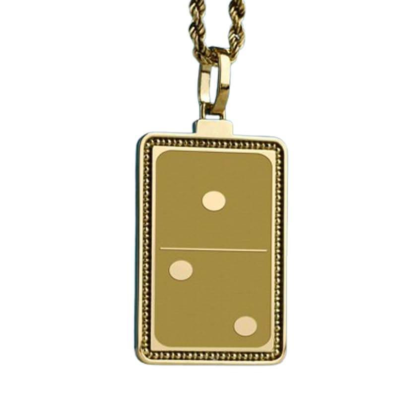 Collier pendentif argent gravure domino : le cadeau personnalisé idéal fait main