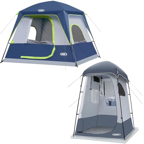 Tienda camping ducha y cabaña 4 personas portátil miniatura 1