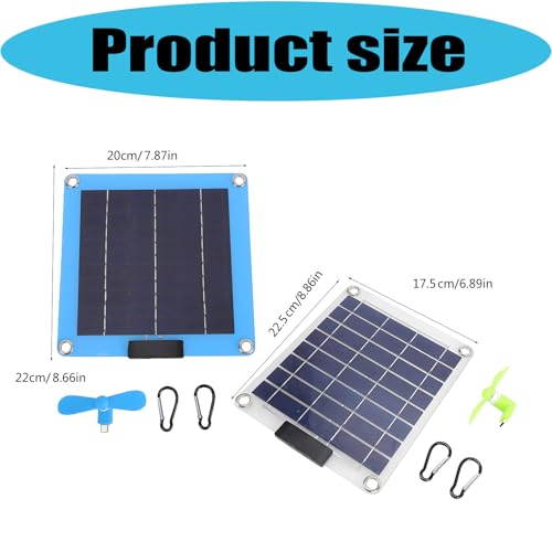 Panel solar para equipo de viaje con pequeño ventilador USB 4