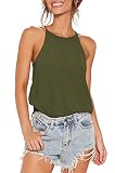 Sarin Mathews Womens Tees Halter Tank Tops Summer Sleeveless Shirts Workout Yoga Racerback Casual Ba