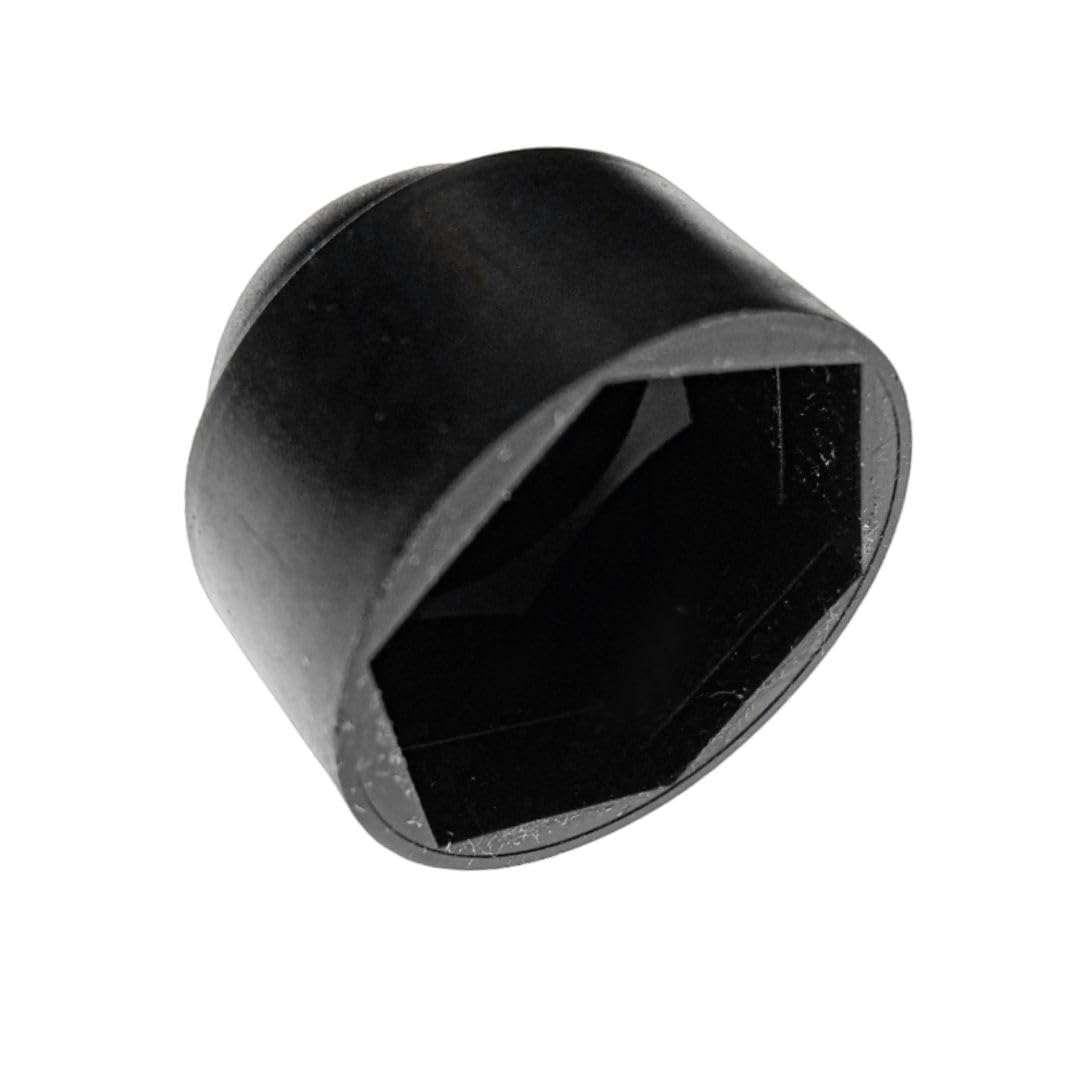 Tapones de plástico (polietileno) con cúpula, tapón protector para tornillos con cabeza hexagonal, para tornillos, tuercas y pernos - M27 - Negro - 100 unidades Plastic Hardware Store
