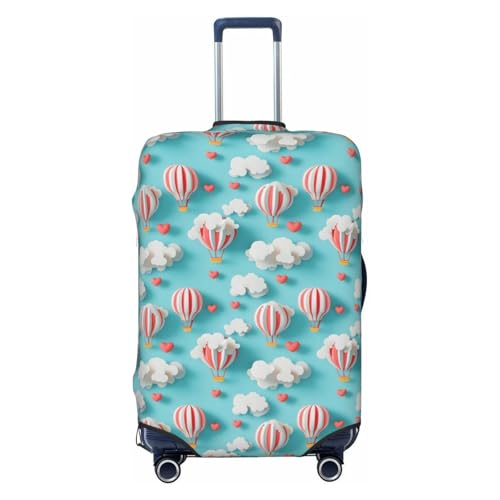 Luggage Cover Protector - Cartoon Cloud Balloon Heart Print Fit 22-24 Inch Suitcase Covers for Luggage