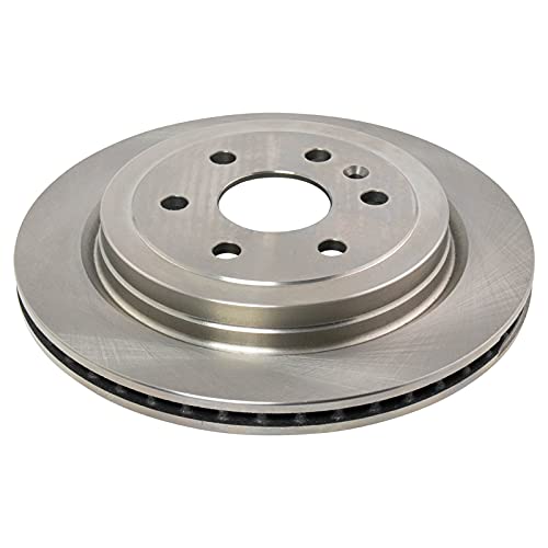 Image of TRQ Rear Brake Pad & Rotor Kit, with Chemical Kit Parking Brake Shoe Set Ceramic Compatible with 2010-2016 Cadillac SRX