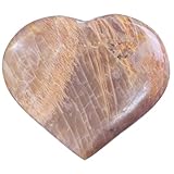 dssmboom Piedra lunar naranja pulida con forma de corazón, piedra de bolsillo decorativa, piedra lunar naranja para meditación, equilibrio de chakras, para oficina en casa, 50-60 mm