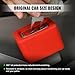 Gasedin 2 PCS Seat Belt Buckle Holder, Silicone Seatbelt Buckle Booster for Easy Access, Seat Belt Buckle Fixer Makes Receptacle Stand Upright and Stable for Kids, Car Accessories (Red)