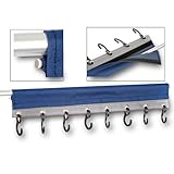 Camping Kleiderhaken für Wohnwagen oder Zeltgestelle, universell passend für Wohnwagen-Kederschienen mit Klettverschluss für horizontale Stangen geeignet für Zeltgestelle: bis Ø32mm , Hakenanzahl: 8 Garderobe Garderobenhaken Vorzelt Organizer Zubehör