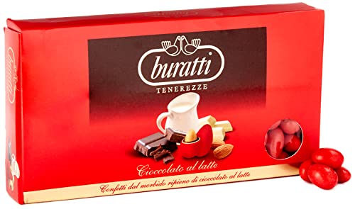 Buratti Confetti Dragées à l'amande Recouverte de Chocolat Tendresses Rouge 1 Kg