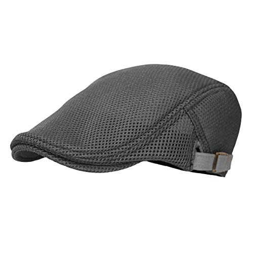 WITHMOONS mens Newsboy, Mesh_grey, One size