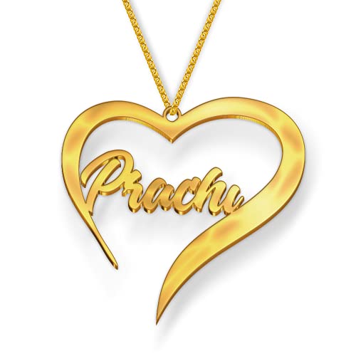 Image of Prachi Cursive Gold & Silver Name Pendant Necklace, Best Jewelry Gift for Girls.