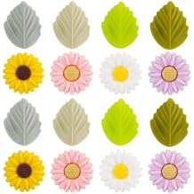 16pcs Silicone Knitting Needle Stoppers, Daisy Leaves Knitting Needles Point Protectors Colorful Knitting Needle Caps for Knitting Sewing Quilting Crocheting DIY Art Project