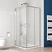 Produktbild Meykoers Duschkabine Eckeinstieg 76x90cm Duschabtrennung Schiebetür, Duschwand Glas Duschtür 5mm ESG Sicherheitsglas mit Nano-Beschichtung Höhe 195cm Vollrahmen Verchromt