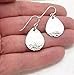 Small 1 1/4 Inch Long 925 Silver Handmade Teardrop Earrings in Hammered Finish