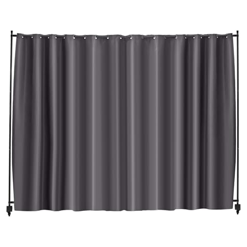 VEVOR Room Divider, Portable Panel Room Divider with Wheels Curtain Divider Stand, Freestanding Room Divider Privacy Screen for Office, Bedroom, Dining Room, Study, Gray by VEVOR - Used condition - Image 3