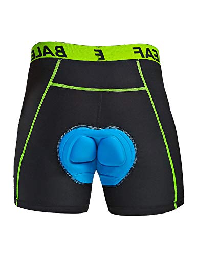 BALEAF Men\'s Cycling Underwear Shorts 3D Padded Bike Bicycle Pants Quick-Dry Tights Green Size XL