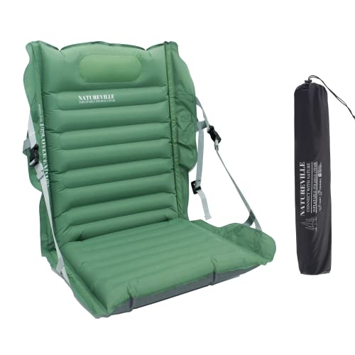 Natureville Inflatable Outdoor Chair, Lightweight-1.76Lbs Camping Chair, Compact-Rolled & Fold To Portable Size,Comfortable-2.4” Air Cushion + Adjustable Back Strap + Anti-Puncture #TOP15