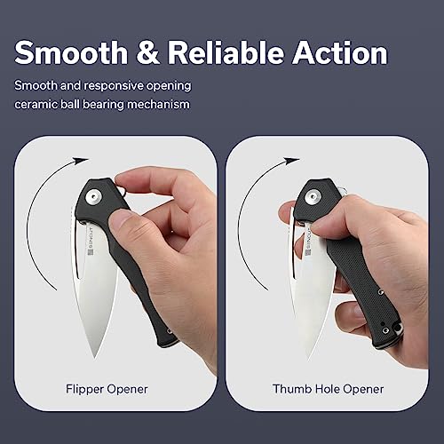Sencut Mims Pocket Folding Knife For Everyday Carry, Liner Lock Edc Knife With Deep Carry Clip & Lanyard Hole, Black G10 Handle Foldable Knives With Thumb Hole For Men Women, Blade Length 3.48'' For Outdoor Indoor Kitchen Camping Hiking Utility Daily Housework Holiday Gifts S21013-1 #TOP1