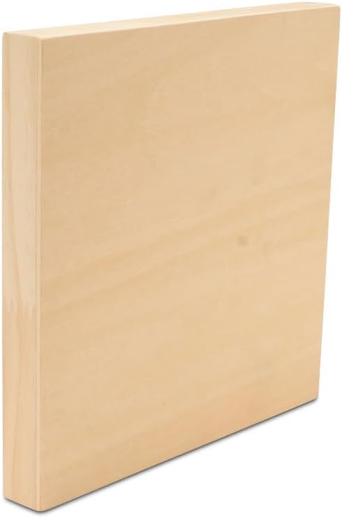 Small Square Wood Canvas 6 1/4 x 6 1/4 x 3/4 inch, Pack of 5 Unfinished Wooden Frames, Blank Wood Signs for Crafts & Home Decor, by Woodpeckers