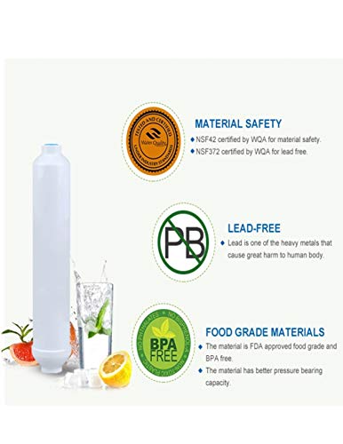 Cfs 10" Post Carbon Filter 1/4" Female (Fpt) T33 Inline Coconut Grade Activated Carbon Pre/Post Membrane Filter For Taste And Odor Reduction #TOP1